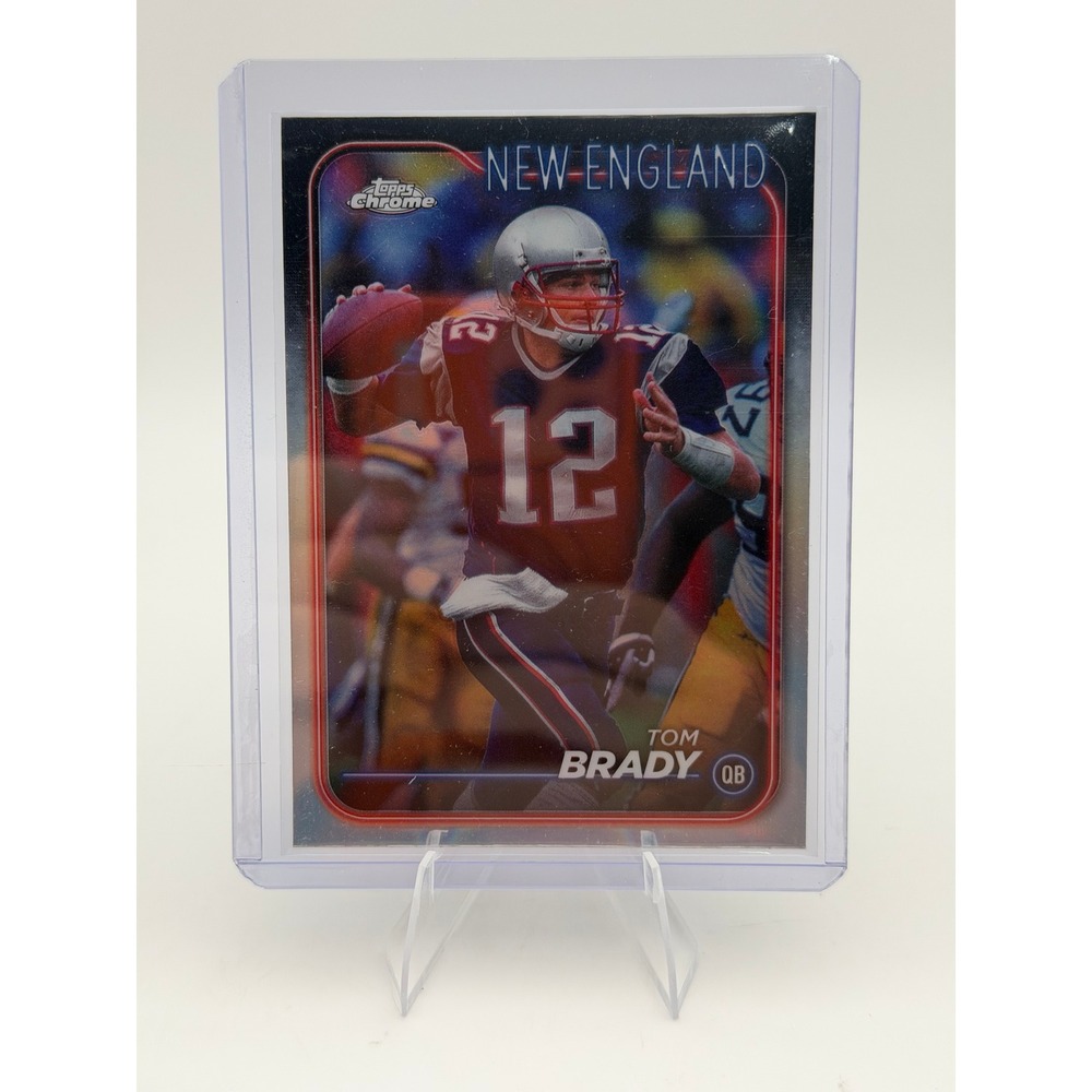 2024 Topps Chrome Tom Brady Refractor 120 New England Patriots NFL Card